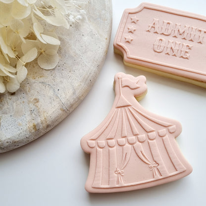 Circus/Carnival Tent Raised Cookie Stamp/Fondant Debosser & Cutter