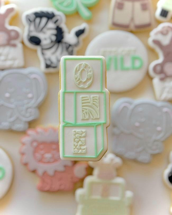 Wild One Blocks Raised Cookie Stamp/Fondant Debosser & Cutter