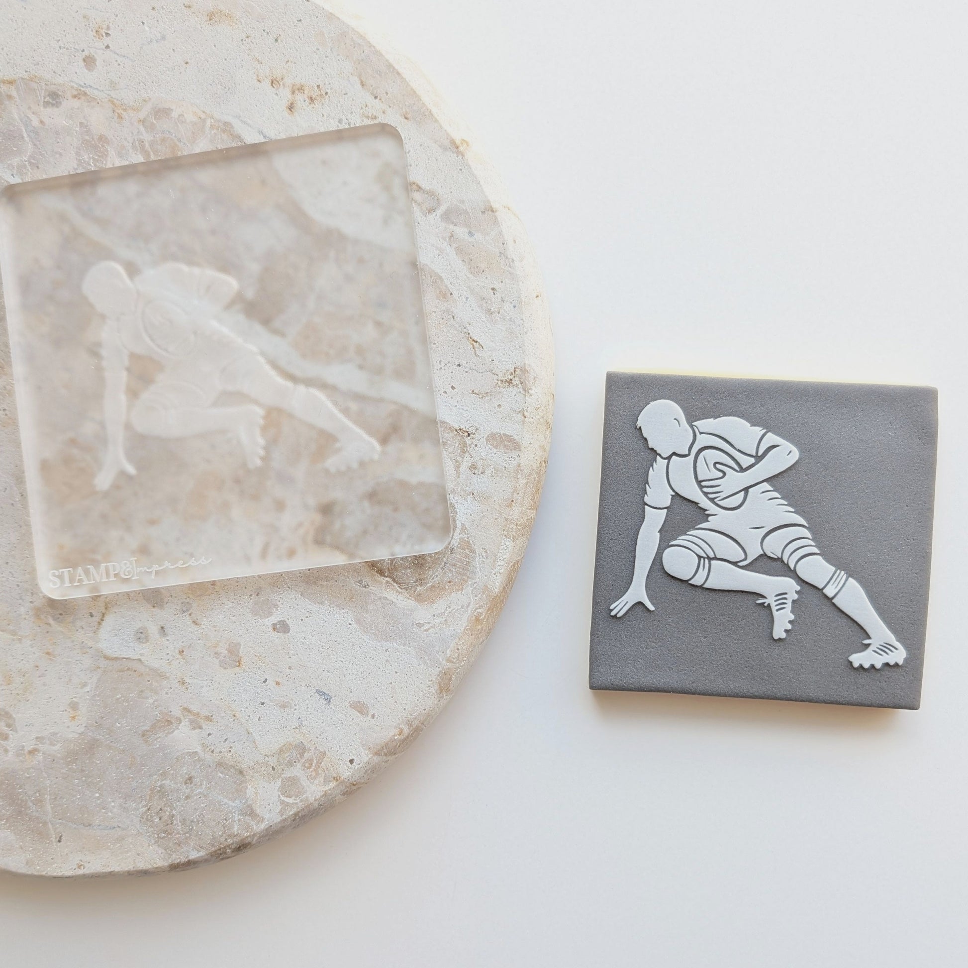 rugby player nrl football cookie stamp cookie cutter stampandimpress