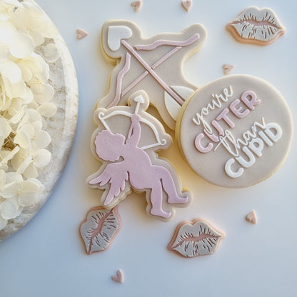 Cupid Silhouette Raised Cookie Stamp/Fondant Debosser & Cutter