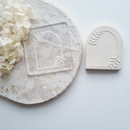 leafy arch stampandimpress cookie stamp cookie cutter border plaque