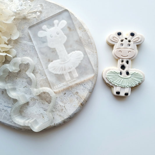 Giraffe Cookie Stamp/Fondant Debosser & Cutter