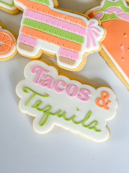 Tacos & Tequila Raised Cookie Stamp/Fondant Debosser & Cutter