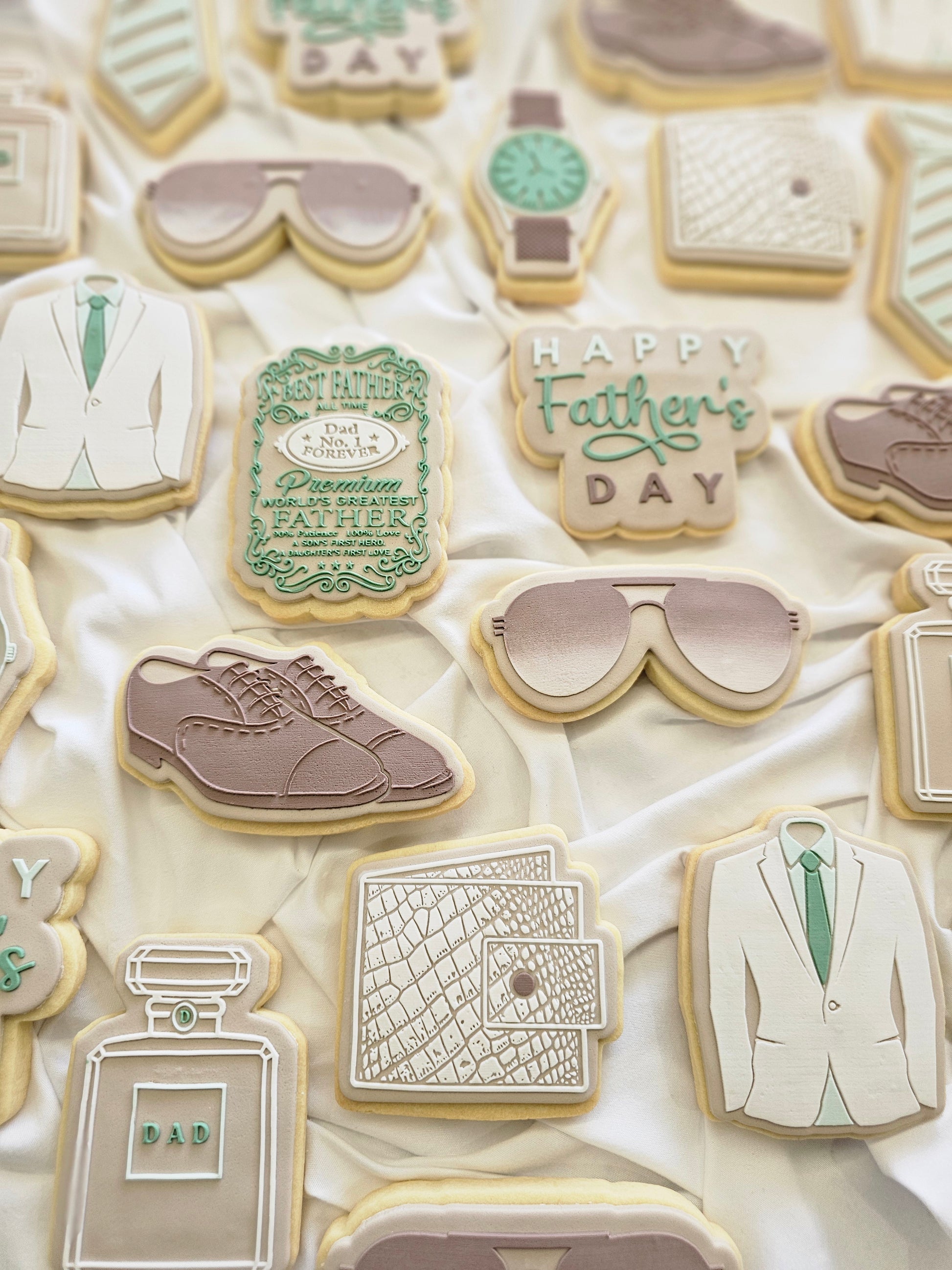 sunglasses glases happy fathers day dad wallet shoes jacket classy suave boujee cookie stamp cookie cutter stampandimpress