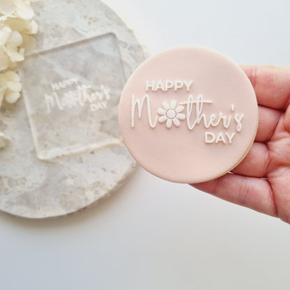 Happy Mother's Day Flower Raised Cookie Stamp/Fondant Debosser