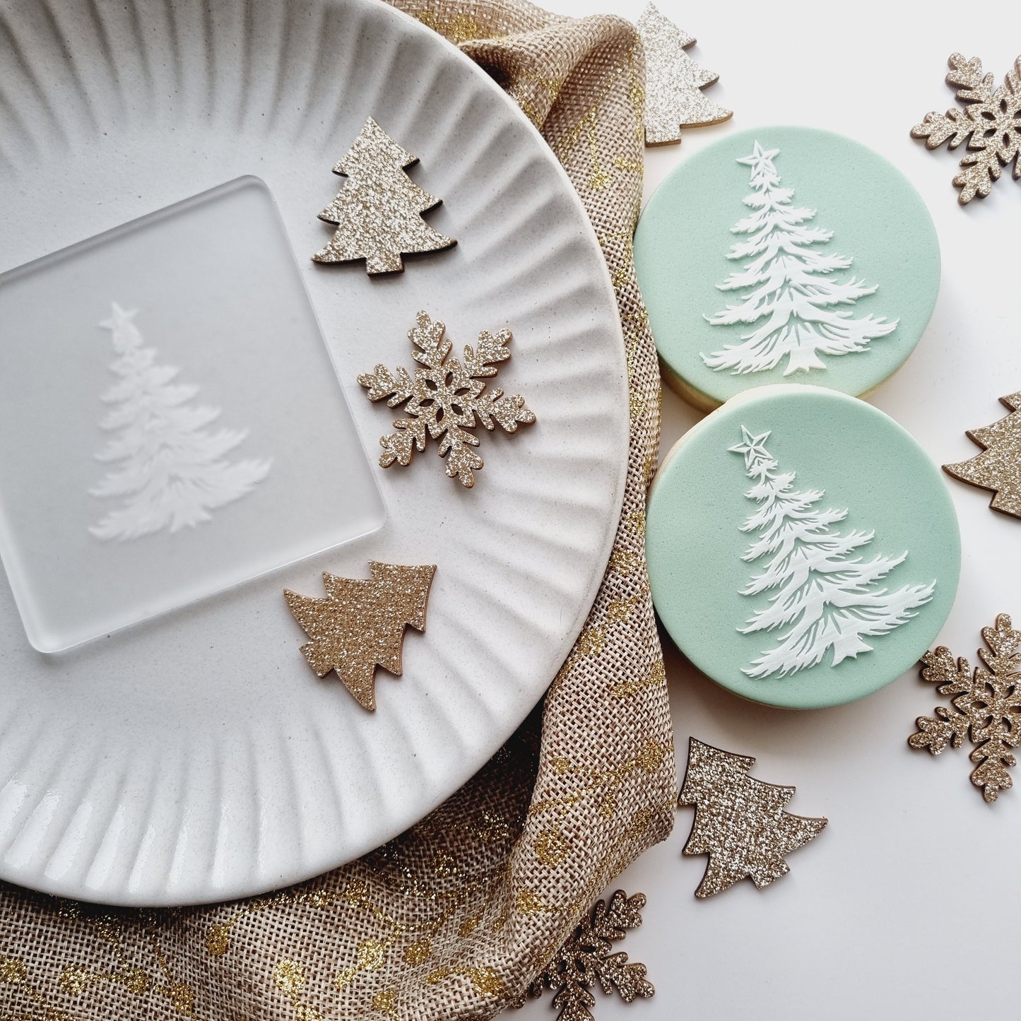 Pine Christmas Tree Raised Cookie Stamp/Fondant Debosser