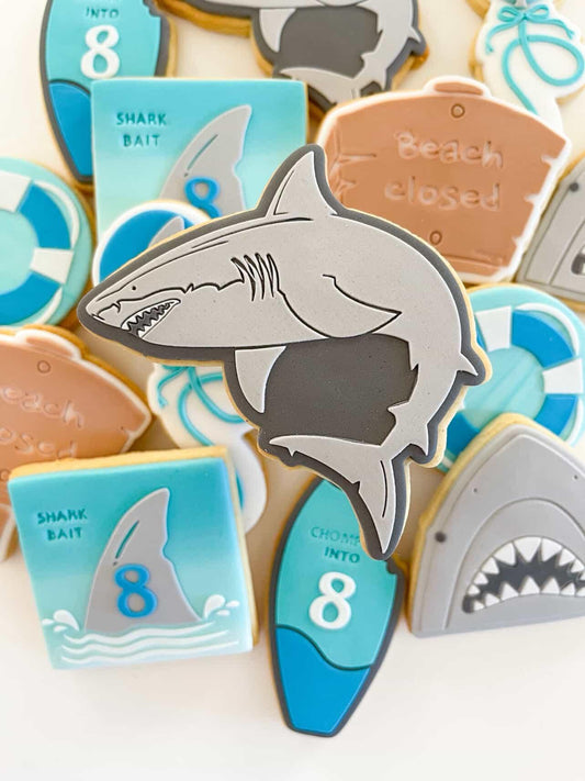 Shark Full Body Raised Cookie Stamp/Fondant Debosser & Cutter
