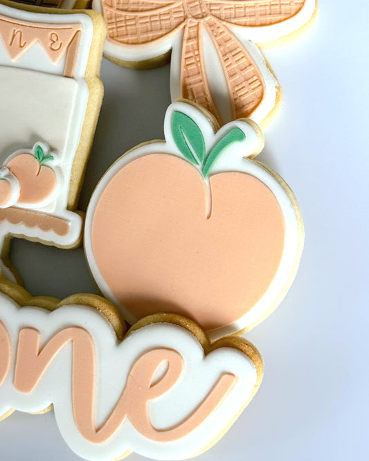 Peach Raised Cookie Stamp/Fondant Debosser & Cutter