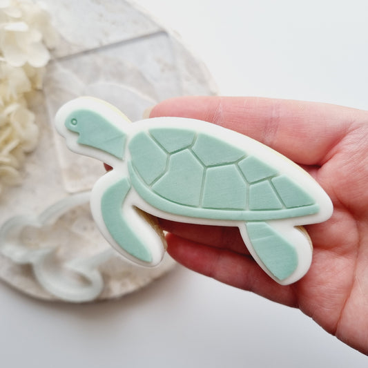 sea turtle under the sea cookie stamp cookie cutter stampandimpress animal ocean