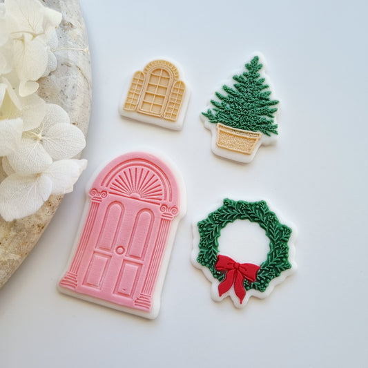 Gingerbread House Mini Set Raised Cookie Stamp/Fondant Debosser & Cutters