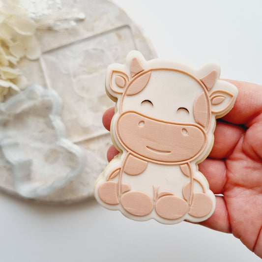 Cute Cow Cookie Stamp/Fondant Debosser & Cutter