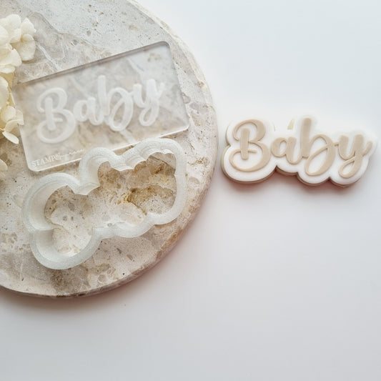 Baby Word Script Raised Cookie Stamp/Fondant Debosser