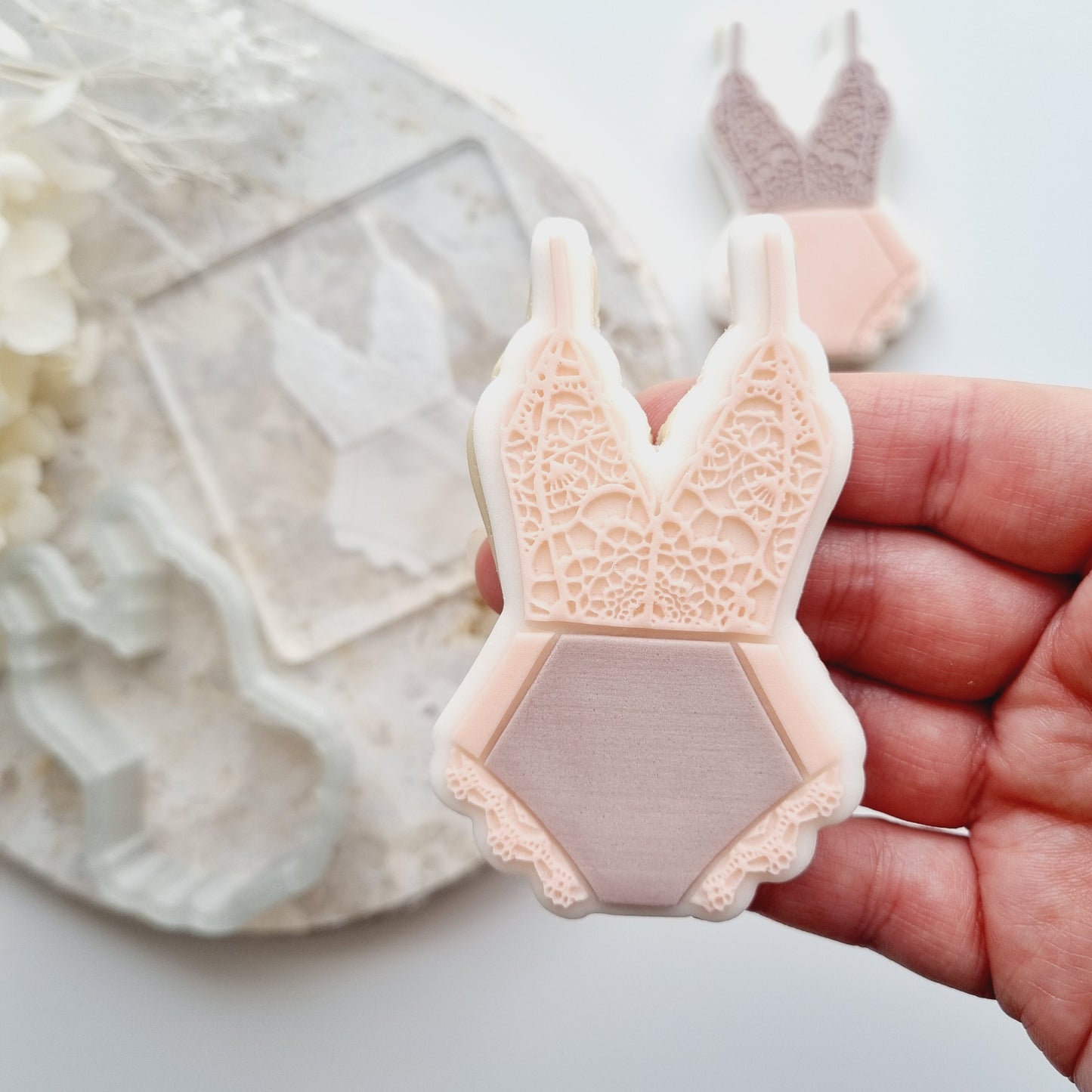 Lingerie Lace Bodysuit Raised Cookie Stamp/Fondant Debosser & Cutter