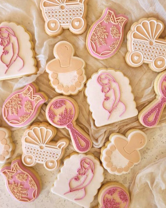 floral baby shower cookie stamp cookie cutter stampandimpress baby in bloom
