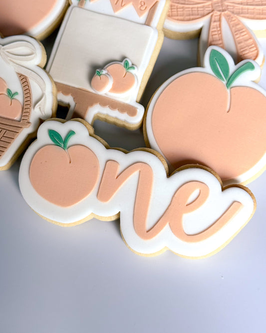 One with Peach Raised Cookie Stamp/Fondant Debosser & Cutter