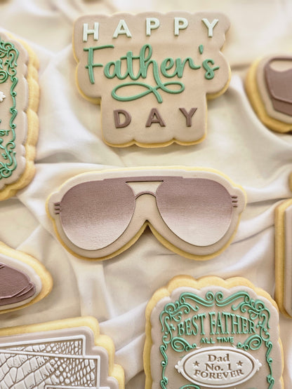 sunglasses glases happy fathers day dad wallet shoes jacket classy suave boujee cookie stamp cookie cutter stampandimpress