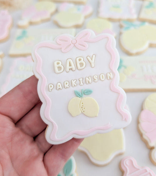 Blank Bow Frame Raised Cookie Stamp/Fondant Debosser & Cutter