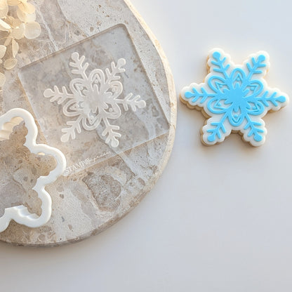 snowflake cookie stamp cookie cutter fondant stampandimpress christmas snow frozen 