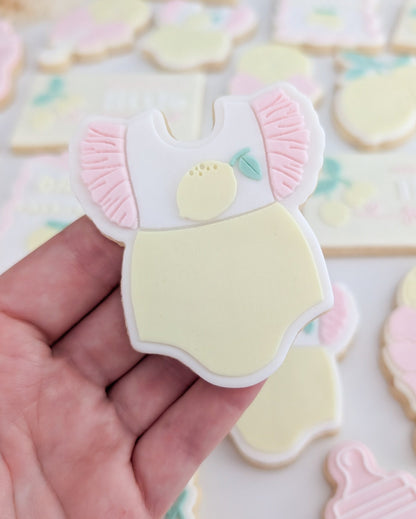 Baby Girl Frilly Onesie Raised Cookie Stamp/Fondant Debosser & Cutter