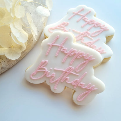 Happy birthday cookie stamp cookie cutter stampandimpress Fondant debosser cake candles