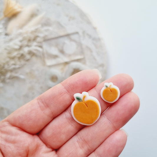 Mini Peach Set Raised Cookie Stamp/Fondant Debosser & Cutters