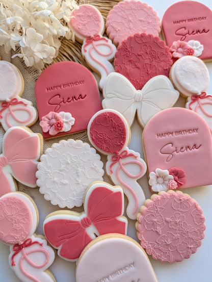 Hibiscus Pattern Raised Cookie Stamp/Fondant Debosser