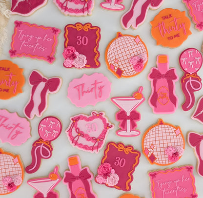 Martini Glass with Bow & Olive Raised Cookie Stamp/Fondant Debosser & Cutter