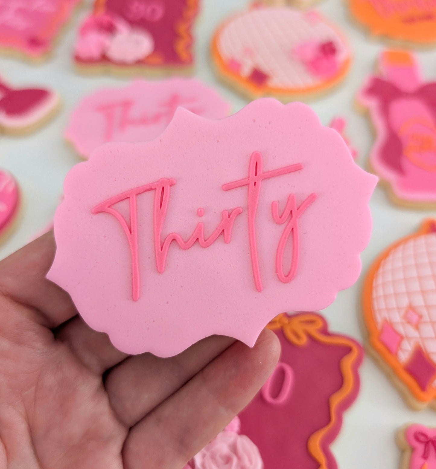 Thirty Raised Cookie Stamp/Fondant Debosser