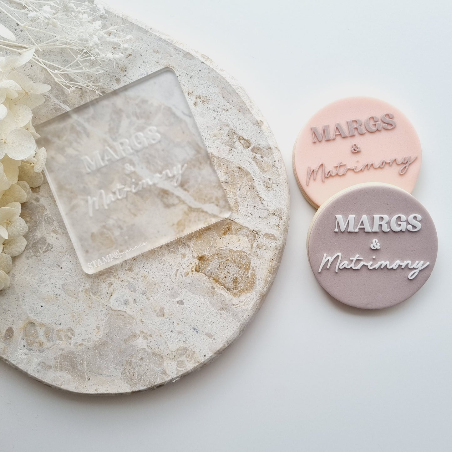 Margs & Matrimony Raised Cookie Stamp/Fondant Debosser