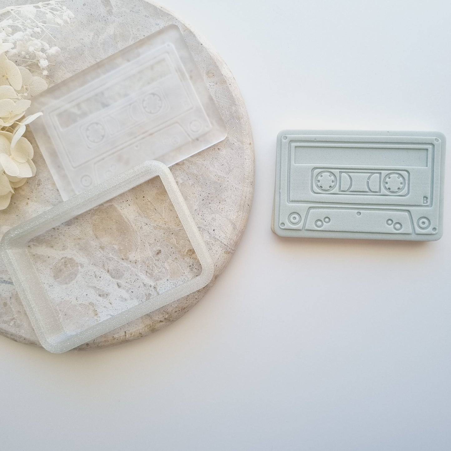 Blank Cassette Tape Raised Cookie Stamp/Fondant Debosser & Cutter