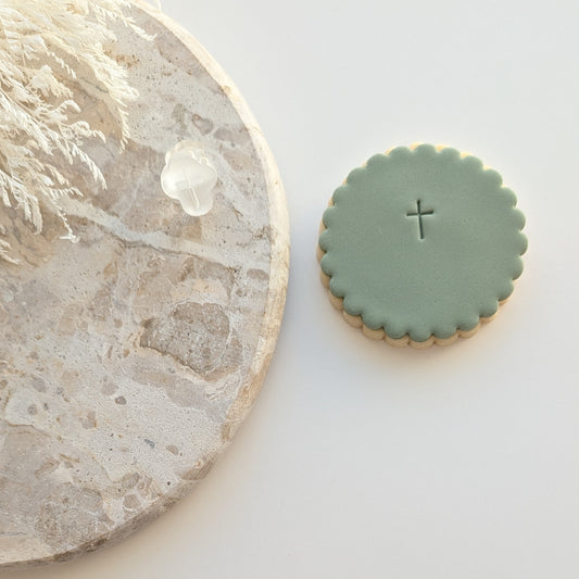 Mini Cross Imprint/Impression Cookie Stamp/Embosser