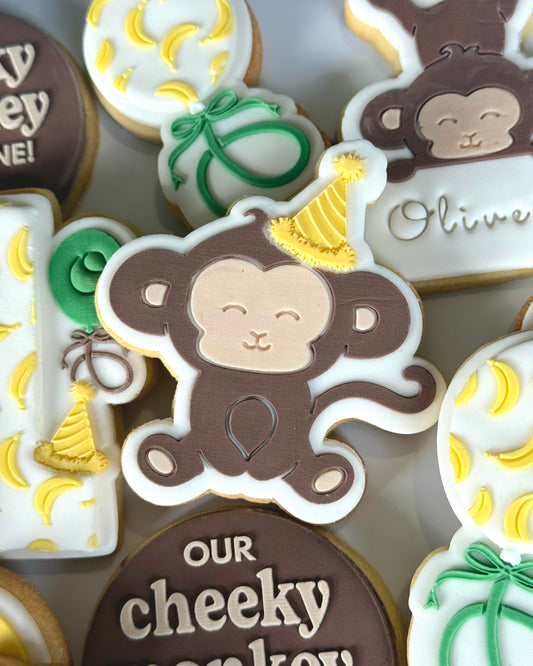 Monkey with Party Hat Raised Cookie Stamp/Fondant Debosser & Cutter