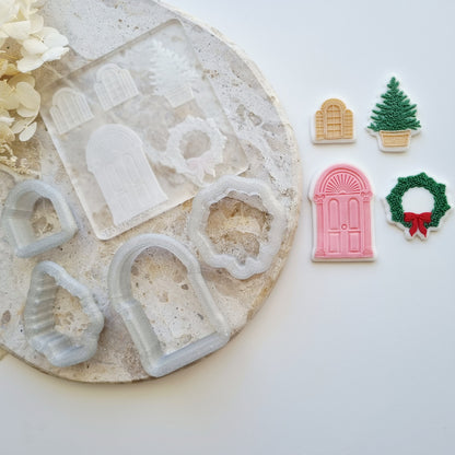 Gingerbread House Mini Set Raised Cookie Stamp/Fondant Debosser & Cutters