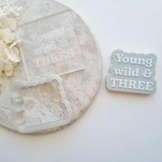 Young Wild & Three Raised Cookie Stamp/Fondant Debosser & Cutter