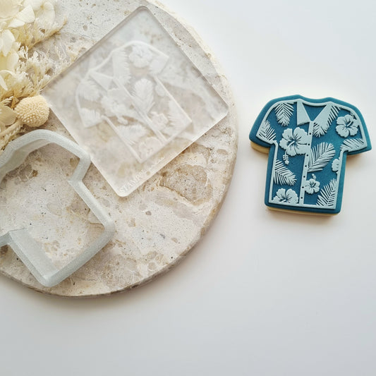 Hawaiian Shirt Raised Cookie Stamp/Fondant Debosser & Cutter