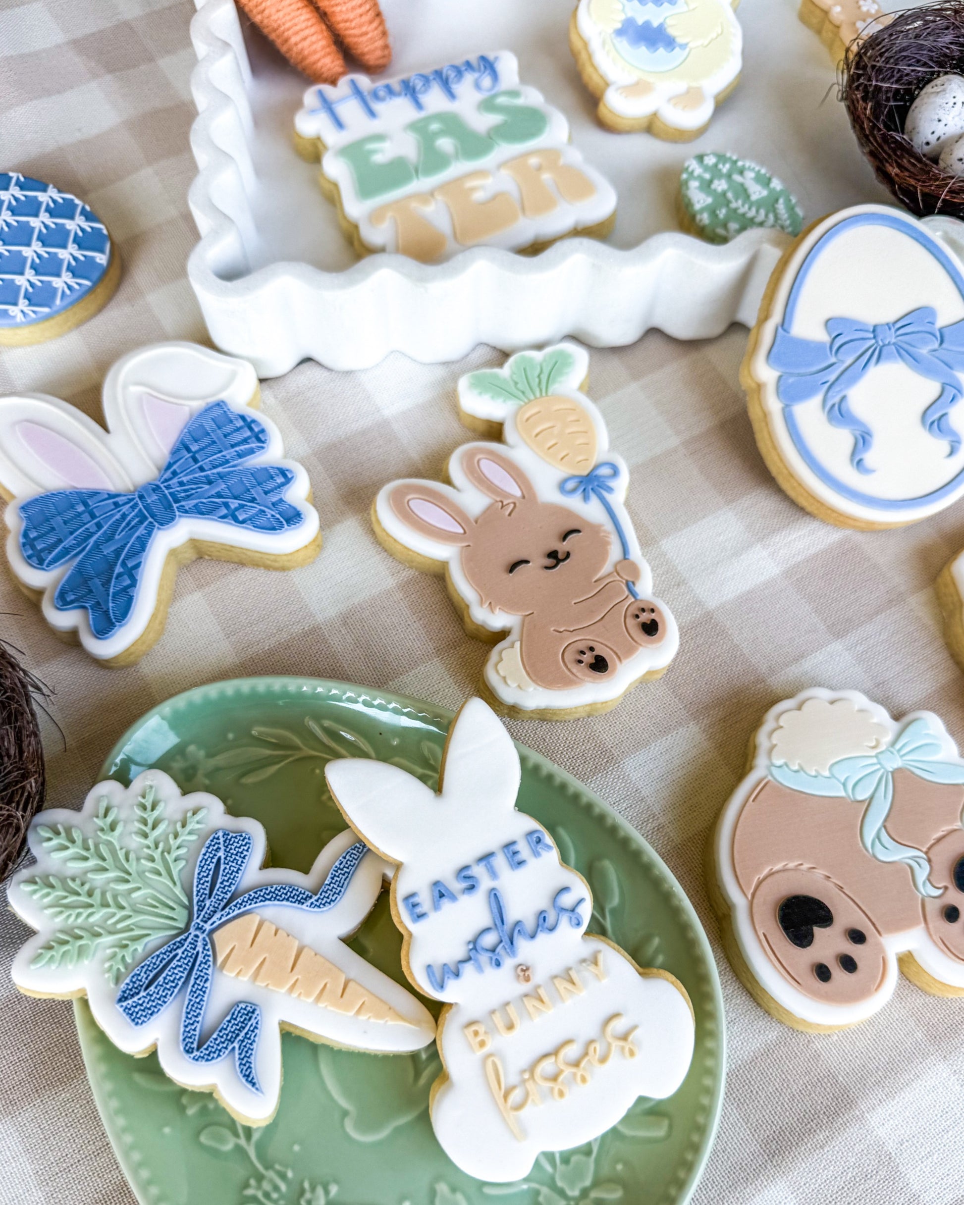 happy easter easter bunny easter chick chicken easter egg bunny plaque chick plaque bunny with carrot balloon egg hunt sign bunny trail hop this way bunny ears with bow easter wishes & bunny kisses carrot with bow chick with bunny ears easter egg cookie stamp cookie cutter stampandimpress cute bunny butt with bow daisy flower bow pattern