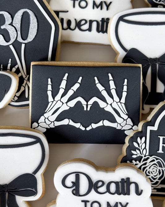 Skeleton Heart Hands Raised Cookie Stamp/Fondant Debosser