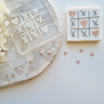 Hearts and Crosses Raised Cookie Stamp/Fondant Debosser