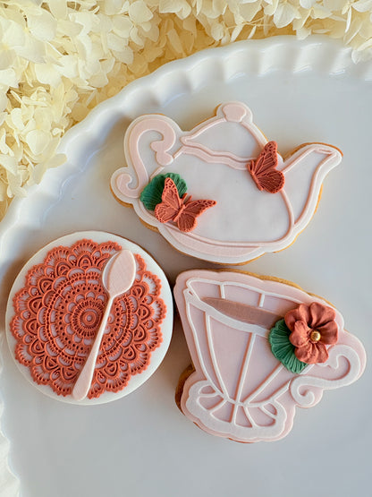 Tea Pot Raised Cookie Stamp/Fondant Debosser & Cutter