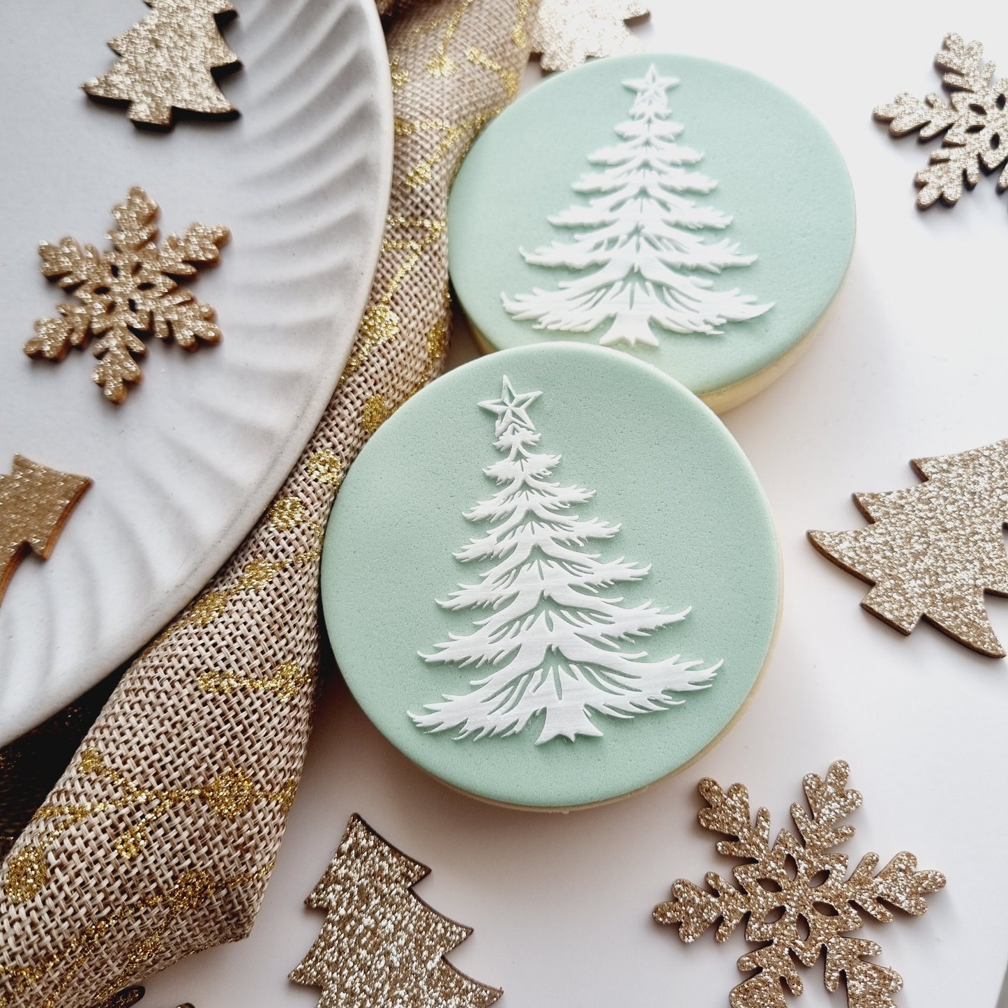 Pine Christmas Tree Raised Cookie Stamp/Fondant Debosser