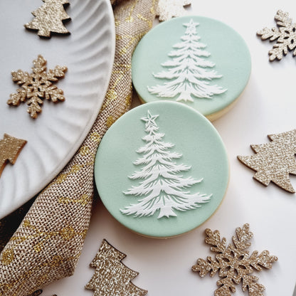 Pine Christmas Tree Raised Cookie Stamp/Fondant Debosser