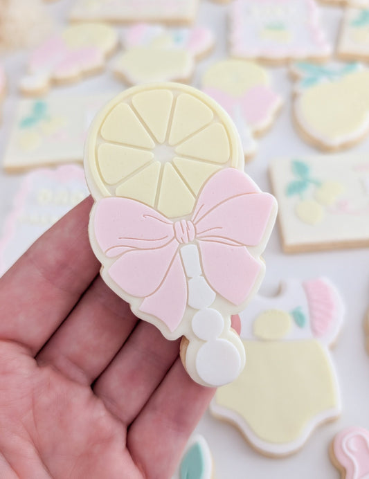 Lemon Rattle (Large Bow) Raised Cookie Stamp/Fondant Debosser & Cutter