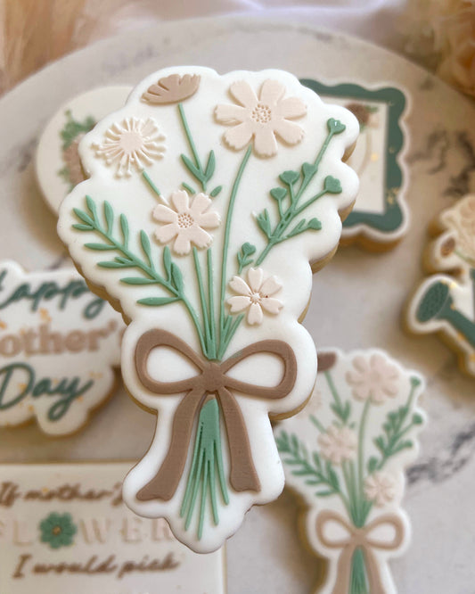 Wildflower Bunch with Bow Raised Cookie Stamp/Fondant Debosser & Cutter