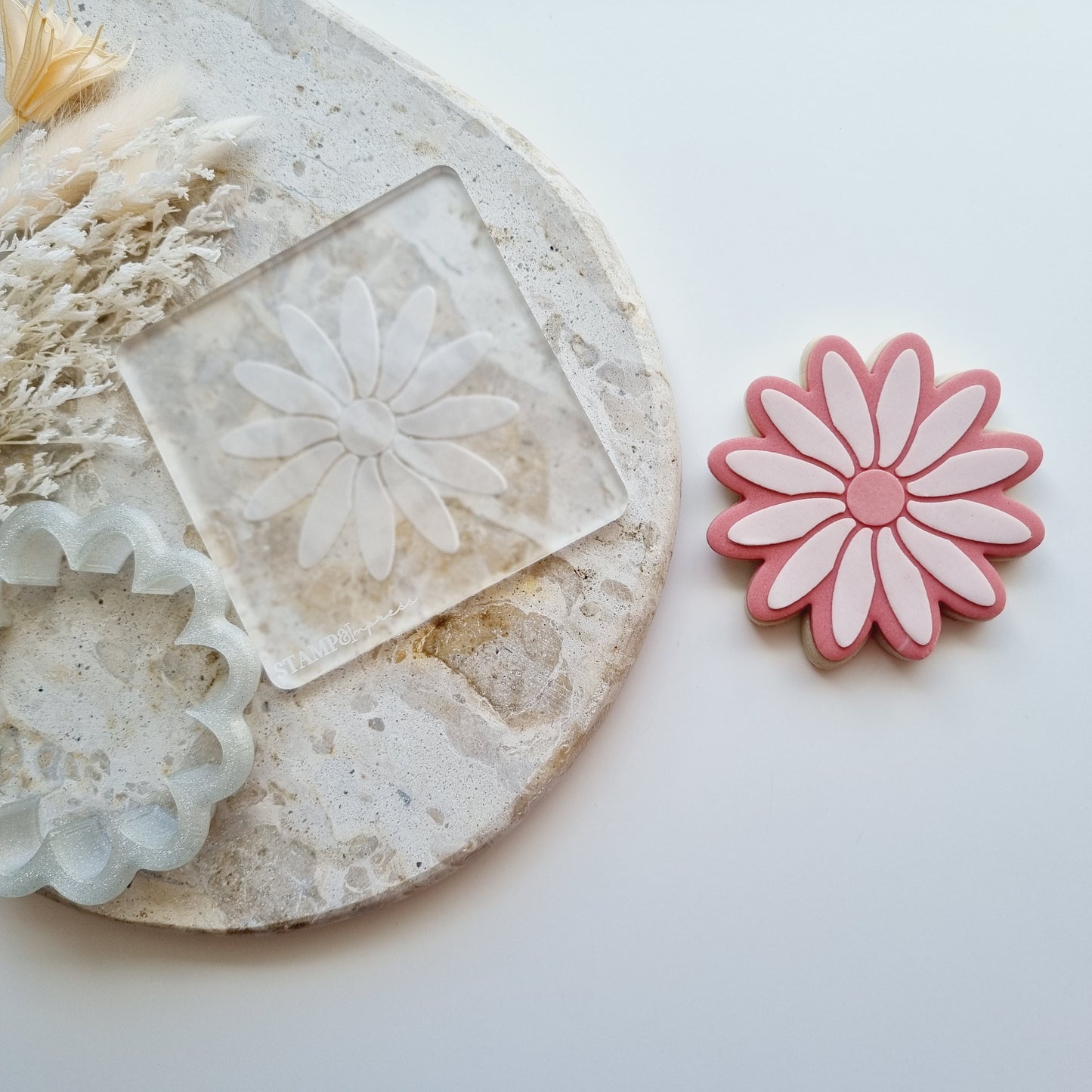 Daisy Flower Raised Cookie Stamp/Fondant Debosser & Cutter