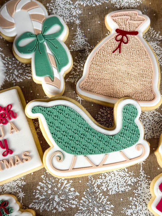 santa sack christmas cookie stamps cookie cutters stampandimrpess fondant cookies santa sleigh candy cane