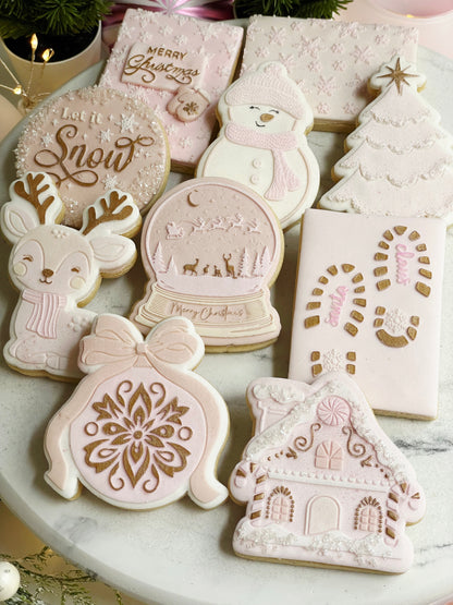cookie stamps cookie cutters fondant cookies stampandimpress christmas snowglobe santa footprints gingerbread house bauble reindeer