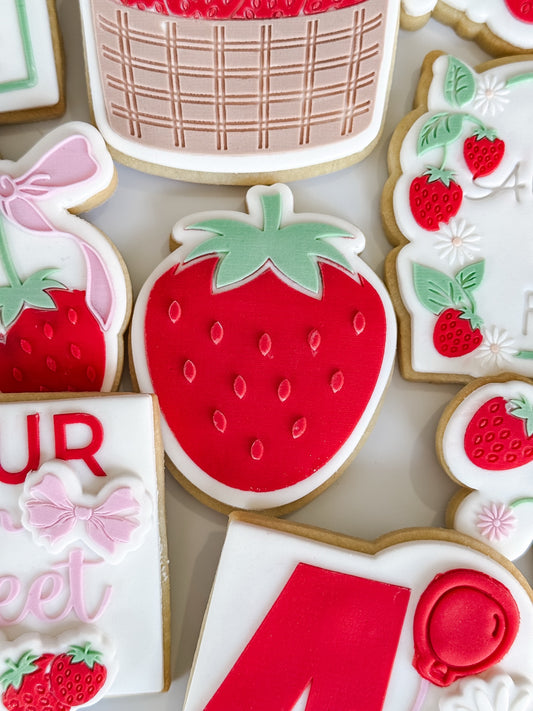 Strawberry Raised Cookie Stamp/Fondant Debosser & Cutter