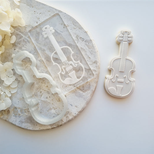 violin music cookie stamp cookie cutter stampandimpress