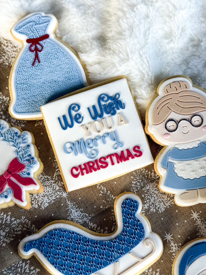 we wish you a merry christmas cookie stamp cookie cutter stampandimpress christmas fondant cookies